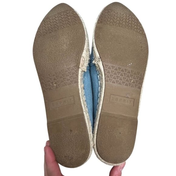 ESPRIT Wyoming Light Blue Chambray Denim Espadrilles Slip-On Shoes Jute Sole 9.5 - Picture 10 of 12